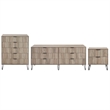 3-Piece DUMBO 5-Drawer & 6-Drawer Dressers and Nightstand in Gray