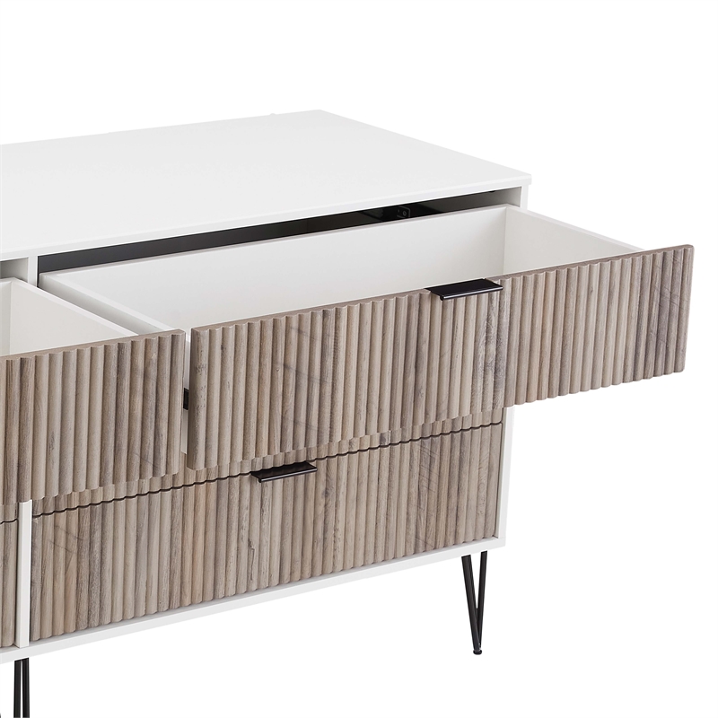 3-Piece DUMBO 5-Drawer & 6-Drawer Dressers and Nightstand in Multi-Color