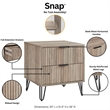 DUMBO 5-Drawer & 10-Drawer Dressers & Nightstand 2.0 Set -Gray-Engineered Wood