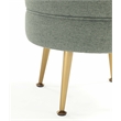 Bailey Ottoman in Sage Green with Gold Feet and Solid Wood Frame - Set of 2