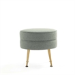 Bailey Ottoman in Sage Green with Gold Feet and Solid Wood Frame - Set of 2