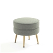 Bailey Ottoman in Sage Green with Gold Feet and Solid Wood Frame - Set of 2