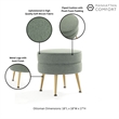 Bailey Ottoman in Sage Green with Gold Feet and Solid Wood Frame - Set of 2