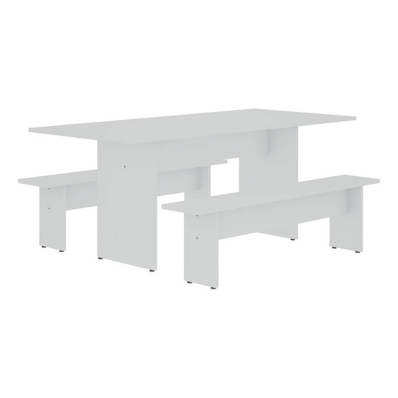 Manhattan Comfort NoMad 67.91 Dining Set of 3 in White - Engineered Wood