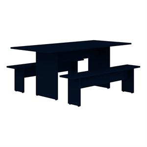 Manhattan Comfort NoMad 3-Piece Engineered Wood Dining Set Tatiana Midnight Blue