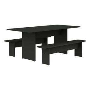 Manhattan Comfort NoMad 3-Piece Engineered Wood Dining Set in Gray