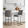 Manhattan Comfort Serena Barstool with Steel Base in Gray (Set of 2)