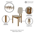 Manhattan Comfort Gales Dining Chair in Beige with Solid Wood Legs - Set of 4