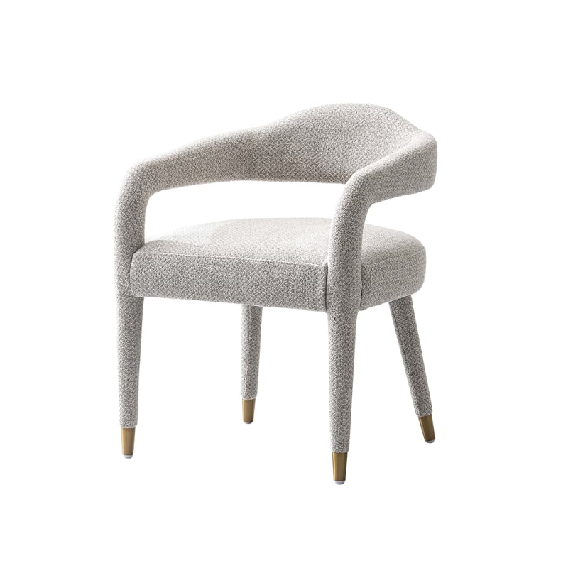 Aspen Dining Armchairs in Silver Lining with Solid Wood Frame- Set of 2
