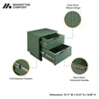 Manhattan Comfort Granville Nightstand 2.0 in Sage Green - Solid Wood - Set of 2