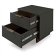 Manhattan Comfort Granville Nightstand 2.0 in Dark Gray - Solid Wood - Set of 2