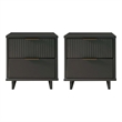 Manhattan Comfort Granville Nightstand 2.0 in Dark Gray - Solid Wood - Set of 2