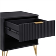 Manhattan Comfort DUMBO 1.0 Nightstand in Black - Engineered Wood - Set of 2