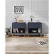 Manhattan Comfort DUMBO 1.0 Nightstand -Midnight Blue -Engineered Wood -Set of 2