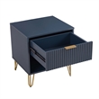 Manhattan Comfort DUMBO 1.0 Nightstand -Midnight Blue -Engineered Wood -Set of 2