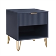 Manhattan Comfort DUMBO 1.0 Nightstand -Midnight Blue -Engineered Wood -Set of 2