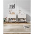 Manhattan Comfort DUMBO 1.0 Nightstand in White - Engineered Wood - Set of 2