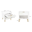 Manhattan Comfort DUMBO 1.0 Nightstand in White - Engineered Wood - Set of 2