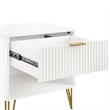 Manhattan Comfort DUMBO 1.0 Nightstand in White - Engineered Wood - Set of 2