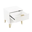 Manhattan Comfort DUMBO 1.0 Nightstand in White - Engineered Wood - Set of 2