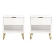 Manhattan Comfort DUMBO 1.0 Nightstand in White - Engineered Wood - Set of 2