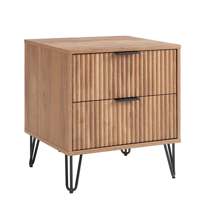 DUMBO 2.0 Engineered Wood Nightstand in Golden Brown - Set of 2