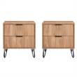 DUMBO 2.0 Engineered Wood Nightstand in Golden Brown - Set of 2