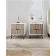 DUMBO 2.0 Engineered Wood Nightstand in White and Rustic Gray - Set of 2