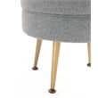 Bailey Ottoman in Gray with Gold Feet and Solid Wood Base - Set of 2
