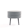 Bailey Ottoman in Gray with Black Feet and Solid Wood Base - Set of 2