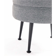 Bailey Ottoman in Gray with Black Feet and Solid Wood Base - Set of 2