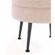 Bailey Ottoman in Oatmeal with Black Feet and Solid Wood Base - Set of 2