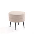Bailey Ottoman in Oatmeal with Black Feet and Solid Wood Base - Set of 2