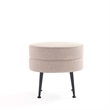Bailey Ottoman in Oatmeal with Black Feet and Solid Wood Base - Set of 2