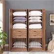 Lee Wardrobe Closet 1.0 from Engineered Wood in Golden Brown - Set of 2
