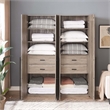 Lee Wardrobe Closet 1.0 from Engineered Wood in Gray - Set of 2