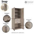 Lee Wardrobe Closet 1.0 from Engineered Wood in Gray - Set of 2
