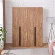 Lee Wardrobe Closet 2.0 from Engineered Wood in Golden Brown - Set of 2