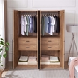 Lee Wardrobe Closet 2.0 from Engineered Wood in Golden Brown - Set of 2