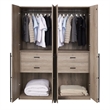 Lee Wardrobe Closet 2.0 from Engineered Wood in Rustic Gray - Set of 2