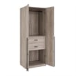 Lee Wardrobe Closet 2.0 from Engineered Wood in Rustic Gray - Set of 2