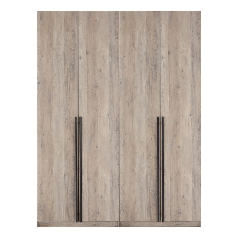 Lee Wardrobe Closet 2.0 from Engineered Wood in Rustic Gray - Set of 2