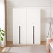 Lee Wardrobe Closet 2.0 from Engineered Wood in White - Set of 2