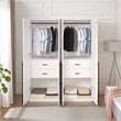 Lee Wardrobe Closet 2.0 from Engineered Wood in White - Set of 2