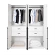 Lee Wardrobe Closet 2.0 from Engineered Wood in White - Set of 2