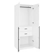 Lee Wardrobe Closet 2.0 from Engineered Wood in White - Set of 2