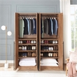 Lee Wardrobe Closet 3.0 from Engineered Wood in Golden Brown - Set of 2