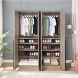 Lee Wardrobe Closet 3.0 from Engineered Wood in Rustic Gray - Set of 2