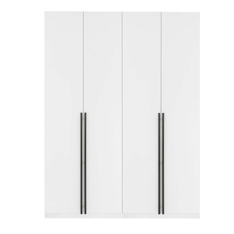 Lee Wardrobe Closet 3.0 from Engineered Wood in White - Set of 2