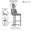 Manhattan Comfort Serena Barstool with Steel Base in Gray (Set of 3)